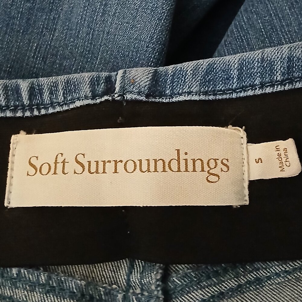 Soft Surroundings Jeans S Pull On Mid Rise Skinny Ankle Blue Denim Stretch - Picture 6 of 7